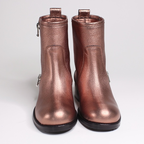 AUTHENTIC JIMMY CHOO Dondo Rosewood Grainy Calf Leather Biker Boots - Picture 6 of 7